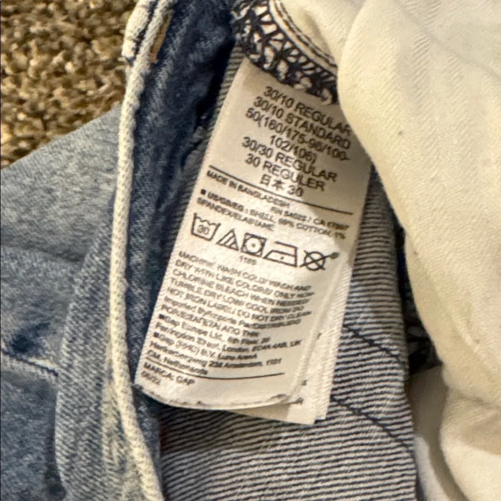 GAP Women's 90s Loose High Rise Straight Leg Jeans Light Blue size 30/10 Ripped - Picture 11 of 11